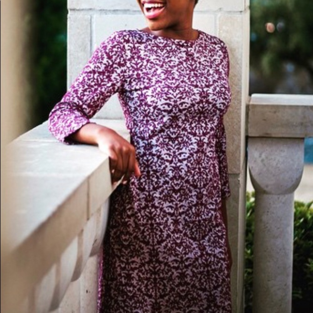 Cranberry long sleeve form fitting dress